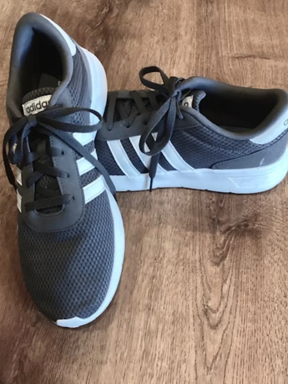 Adidas‎ Light Racer Ortholite Walking Shoe Mens 11 Grey & White